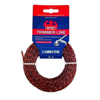 3,0 MM diamant trimmerlinje med 4 hörn och spiralmönster